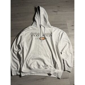 Kure‎ Beach NC Hoodie Mens XL Coastal Surf Graphic Pullover Y2K
